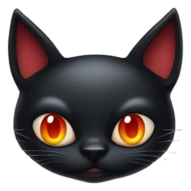 Three eyed black cat with devil horns  sticker