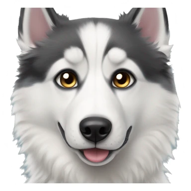 Black and white fluffy husky with heterochromia  sticker