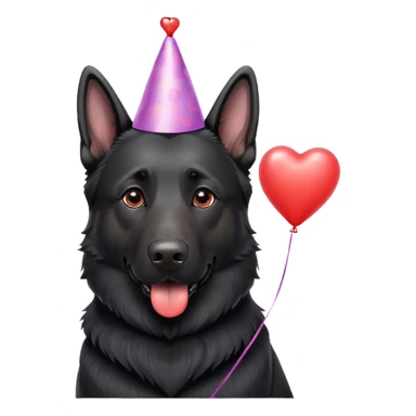 Black German shepherd wishing happy anniversary  sticker