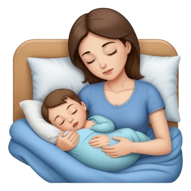 Light brunette fit mom forcing baby boy go to sleep sticker
