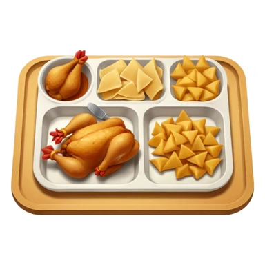 rectangle tray meal with chicken pasts sticker
