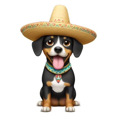dog with sombrero sticker
