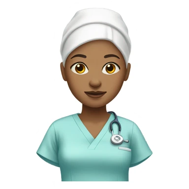 Bald girl wearing hospital gown  sticker