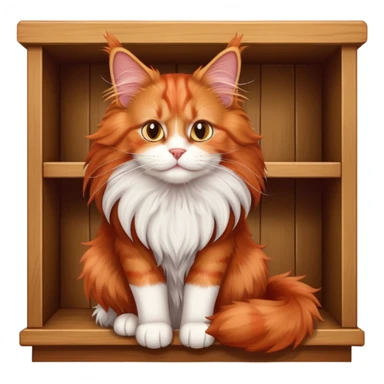 Red meine coon on cupboard sticker