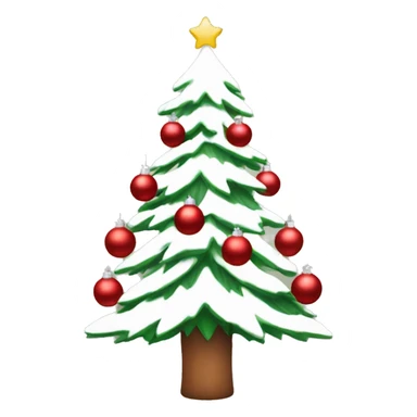 Christmas tree with red and white ornaments  sticker