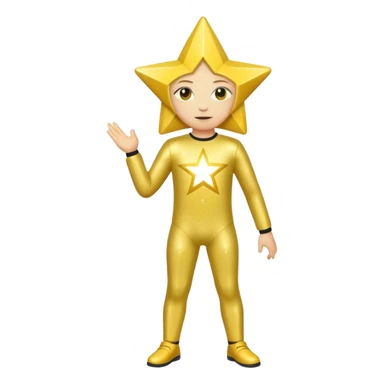 Star with a human full body yellow sticker
