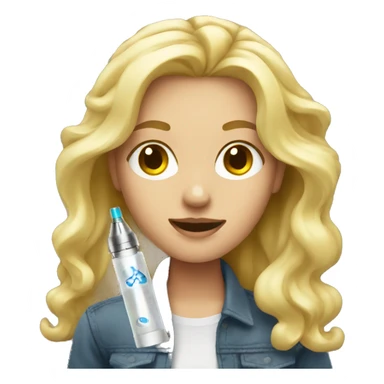 blonde girl with disposable vape sticker