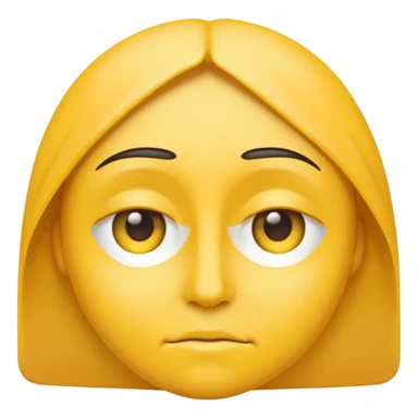 Generate me a blank face emoji with the upper eyelid half closed make it the original yellow emoji remove the nose sticker