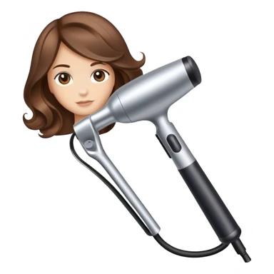 Brown hair straightener curling iron sticker