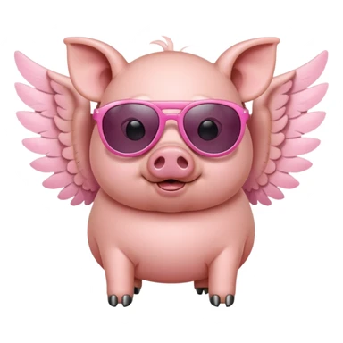 Pig with sunglasses with wings sticker