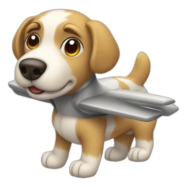 chien sur un avion sticker