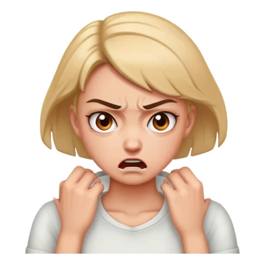 girl with hands on her neck angry sticker