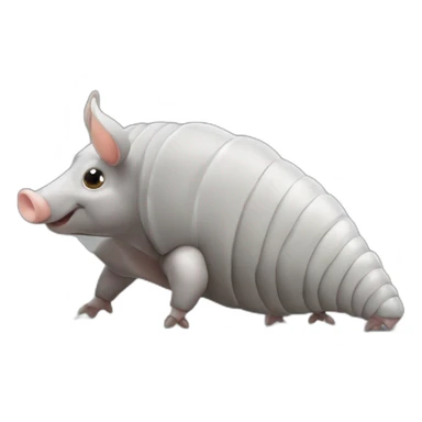 Gray and white pig armadillo cow centipede insect sticker