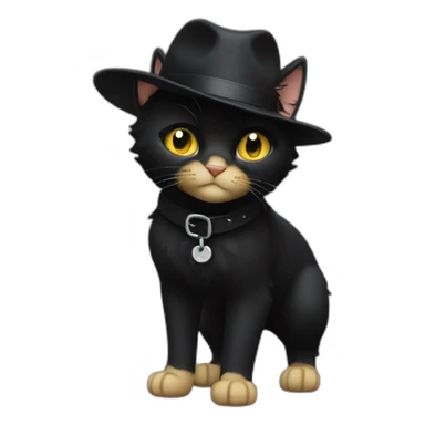 Chat noir avec un point blanc sur le torse sticker