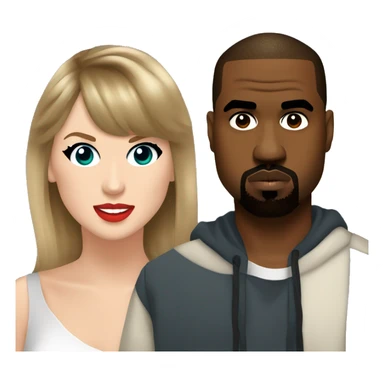 Taylor swift and kanye west sticker