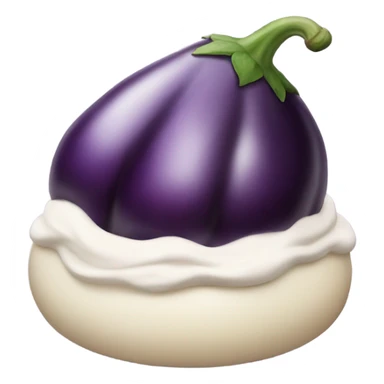 A eggplant with cream cheese frosting on top sticker