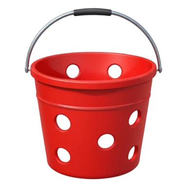 red bucket with holes sticker