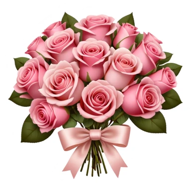 A bouquet of Satin Pink and Rustic Red roses tied with a delicate Shell Pink bow. The soft and rich hues blend elegantly, creating a romantic and timeless look. sticker