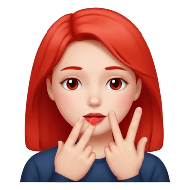 blushing with fingers sticker