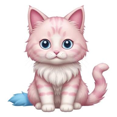 full body of baby Ragdoll pink cat  sticker
