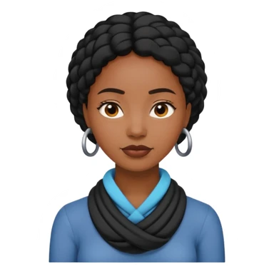 Make a emoji with a women putting her hands around her neck crisscrossed and make her black  sticker