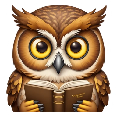 Owl with an English book sticker