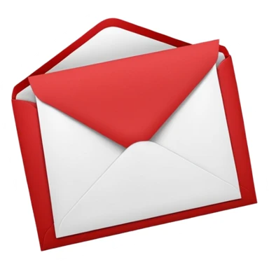 red greeting card with envelope sticker