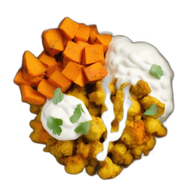 Curried Cauliflower and Sweet Potato Bowls with Cumin Yogurt sticker