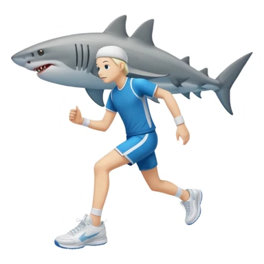 Tiburon con tenis con piernas sticker