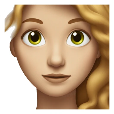 White woman with long hazelnut coloured hair and green eyes sticker