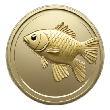 Latvian coin lats with fish sticker