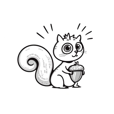 Hand-drawn confused squirrel with spiral eyes and dizzy expression sticker