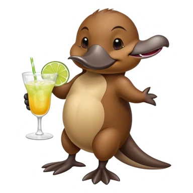 Cool platypus drinking margarita sticker