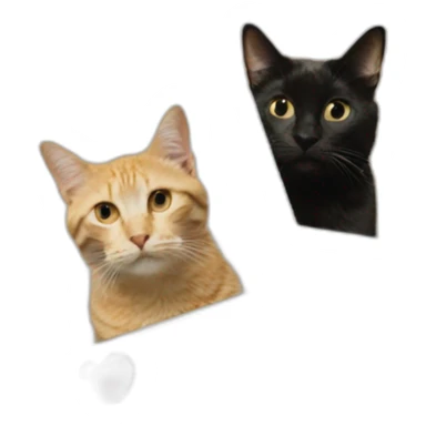 Two polaroid photos with a cats on it sticker