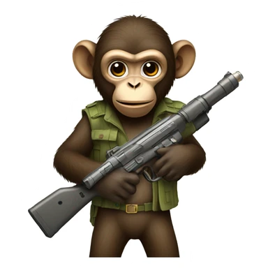 Monkey holding a toy gun sticker