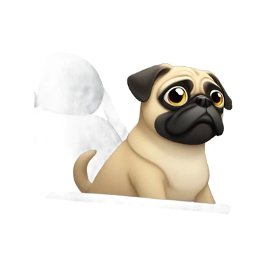 Pug in a Hyundai Kona car  sticker