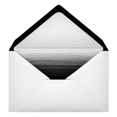 Open envelope + blank card, ink engraving, stipple + crosshatch ONLY (no smooth shading), pure black on pure white, high contrast, razor lines, chiaroscuro rays, tiny #fbcfe8 glow highlights --ar 16:9 --style raw --s 25 --no 3d render, gradient, soft shading, gray, shadow, text sticker