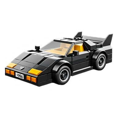  the animated series Batman aerodynamic opulent dark knight Lego futuristic concept loosely based on Toyota 1986 AE86 flat long straight faceted mechanical body) winged stealthy street hot rod  sticker