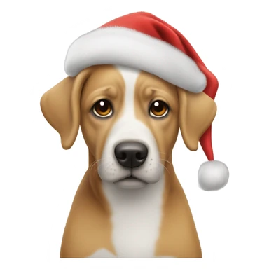 Dog wearing a Santa hat￼ sticker