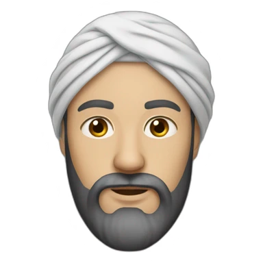 white man wearing turban dark brown beard sticker