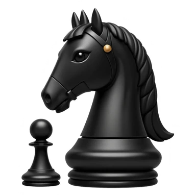 simple piece of chess knight in black sticker