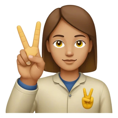 "Right yellow hand Peace sign but with thumb extended out sticker
