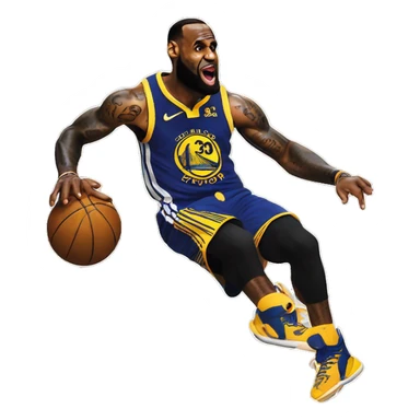 LeBron dunking on Steph curry  sticker