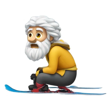 socrates on mountain ski sticker