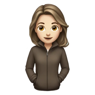 White girl brown hair in winter  sticker