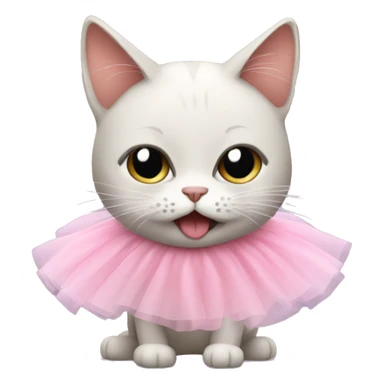 Cat wearing a tutu sticking its tongue out  sticker