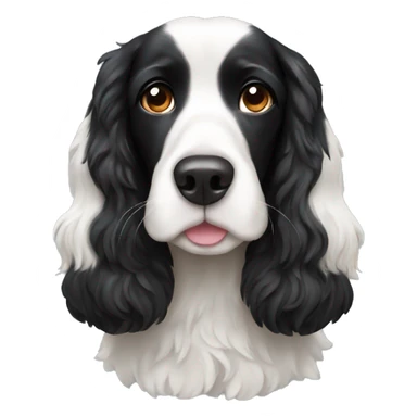 Black spaniel white nose sticker