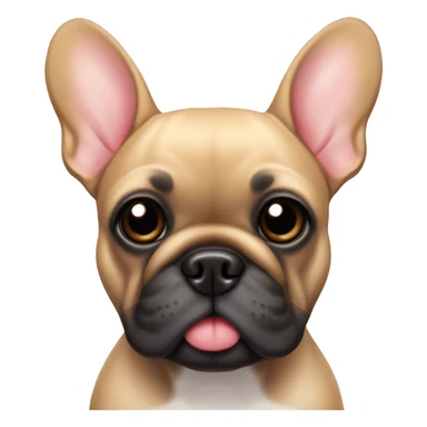 French bulldog with black body and ears and tan paws and belly with heart eyes sticker