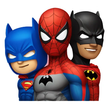 SPIDER MAN AND BATMAN AND SUPER MAN sticker