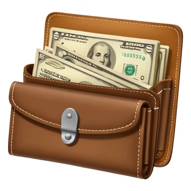 wallet with money sticker